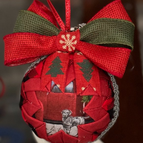 Christmas Ornament, Red Truck W/Dog, Country Chic, X-Mas Gift/Present, Handmade - Picture 10 of 16